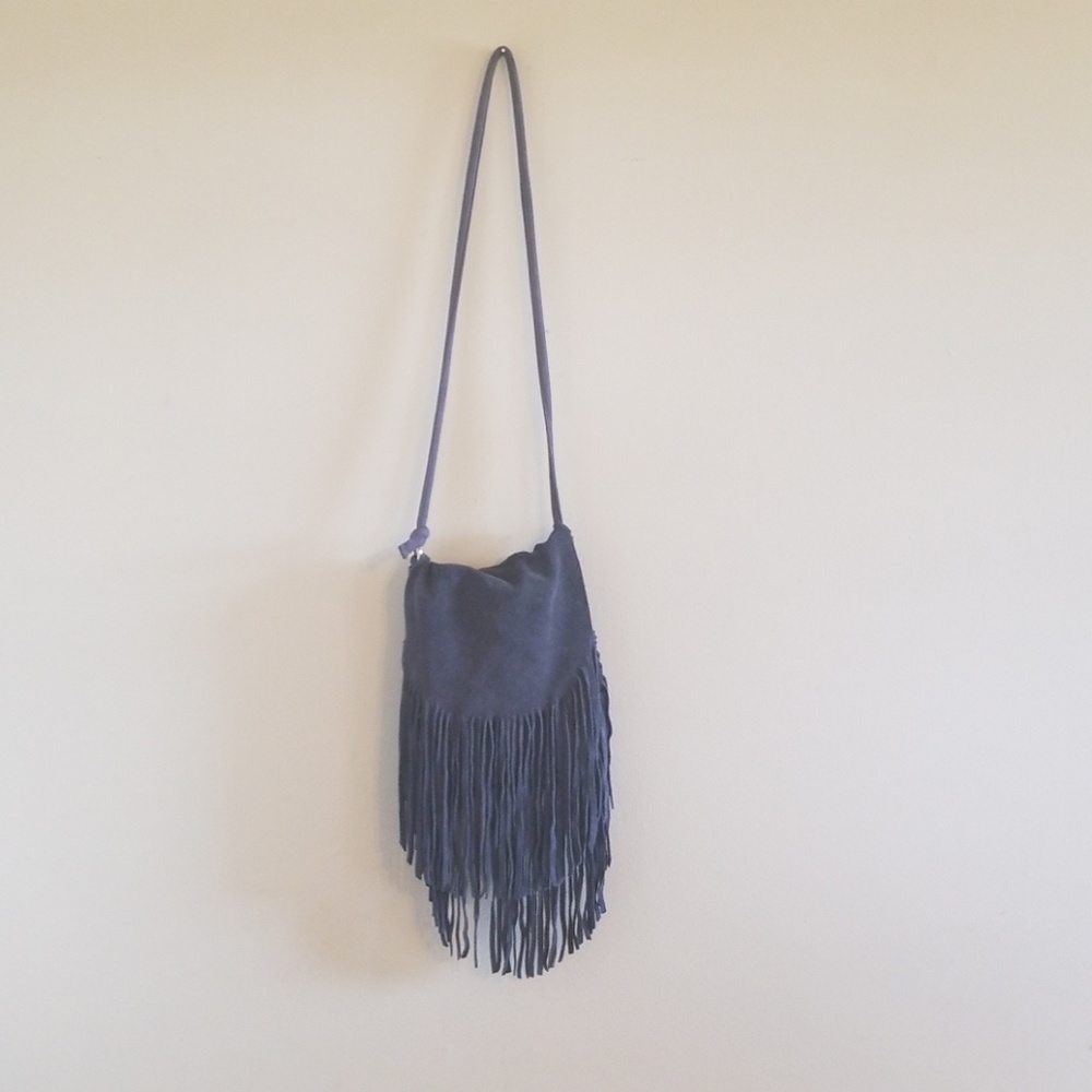Suede cross body purse
